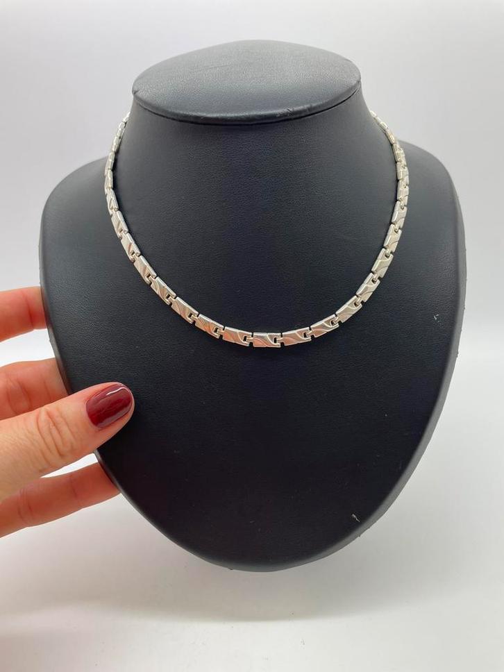 Z375 Prachtige zilveren ketting fraai ontwerp, Sieraden, Tassen en Uiterlijk, Kettingen, Zilver, Zilver, Ophalen of Verzenden