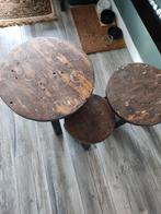 Set van 3 houten bijzettafels, Ophalen, Minder dan 45 cm, Minder dan 55 cm, Gebruikt