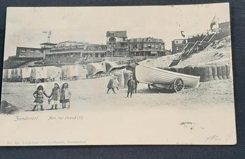 Strand bij Zandvoort; ansichtkaart uit 1904, Verzamelen, Ansichtkaarten | Nederland, Gelopen, Noord-Holland, Voor 1920, Ophalen of Verzenden