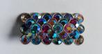 Brocante broche met gekleurde glazen steentjes., Sieraden, Tassen en Uiterlijk, Antieke sieraden, Ophalen of Verzenden, Overige materialen