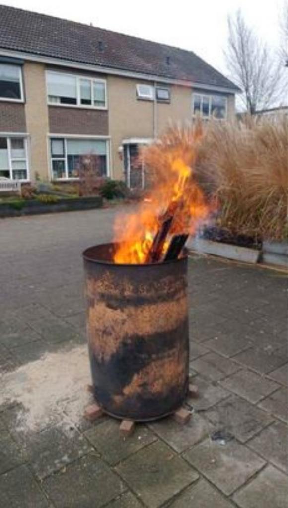 Vuurton brandton oliedrum, Tuin en Terras, Vuurkorven, Ophalen of Verzenden