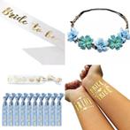 Vrijgezellenfeest set blauw, wit en goud 24-delig, Struikheide 64,3069lj, Nieuw, Ophalen of Verzenden, Info@sweet-one.nl