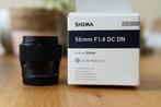 Sigma 56mm F1.4 DC DN Sony e-mount - nieuwstaat, Audio, Tv en Foto, Fotografie | Lenzen en Objectieven, Telelens, Ophalen of Verzenden