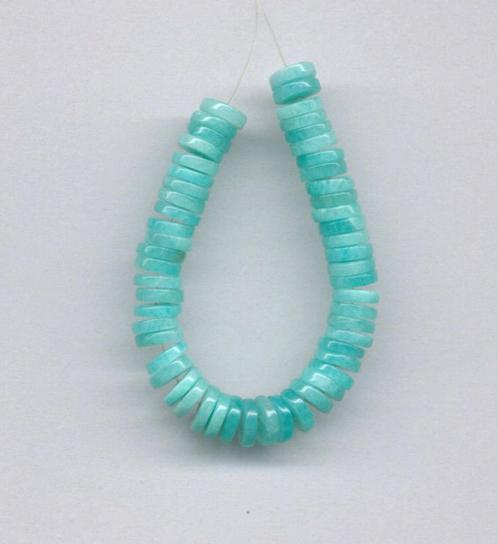 edelstenen 8,7 cm 6 mm Heishi geslepen Amazoniet ketting, Sieraden, Tassen en Uiterlijk, Edelstenen, Nieuw, Ophalen of Verzenden