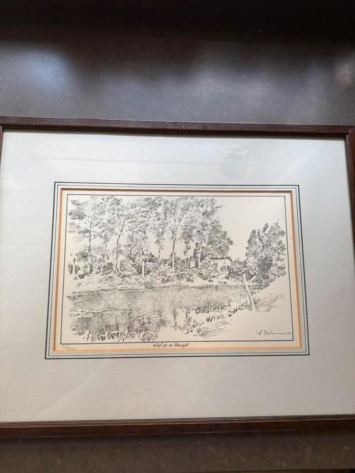 Oude pentekening Den Dungen - Wiel op de Keerdijk, Antiek en Kunst, Kunst | Tekeningen en Foto's, Ophalen of Verzenden