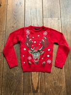 Hema rode Kersttrui 122/128 Rendier, Jongen of Meisje, Trui of Vest, Ophalen of Verzenden, Zo goed als nieuw
