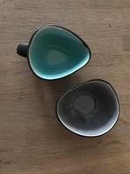 Cosy & Trendy 3 hoekig kommetjes zwart - turquoise grijs, Keramiek, Ophalen of Verzenden, Zo goed als nieuw, Overige stijlen