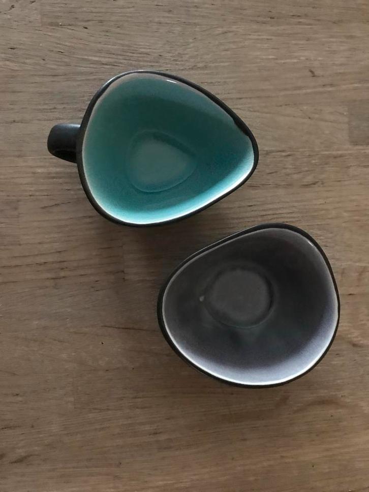 Cosy & Trendy 3 hoekig kommetjes zwart - turquoise grijs, Huis en Inrichting, Keuken | Servies, Zo goed als nieuw, Kop(pen) en/of Schotel(s)