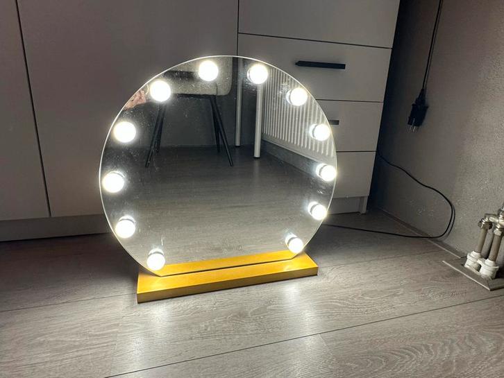 Hollywood Spiegel met Dimbaar Licht, Huis en Inrichting, Woonaccessoires | Spiegels, Nieuw, 50 tot 75 cm, Minder dan 100 cm, Rond