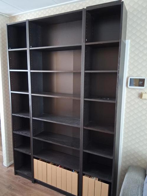 3 Ikea Billy boekenkasten zwartbuin 2x 40cm, 1x 80cm, Huis en Inrichting, Kasten | Boekenkasten, Gebruikt, 200 cm of meer, 200 cm of meer