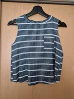Frisse blauw wit gestreepte leuke top met split, Blauw, Bershka, Zo goed als nieuw, Zonder mouw
