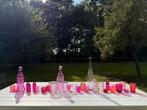 31 roze vazen/waxinelicht houders/kandelaars, Ophalen, Overige kleuren, Minder dan 50 cm, Glas