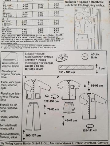 Burda knippatroon pyjama nachthemd maat 36-46 beschikbaar voor biedingen