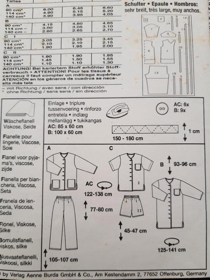Burda knippatroon pyjama nachthemd maat 36-46, Hobby en Vrije tijd, Kledingpatronen, Nieuw, Vrouw, Burda, Ophalen of Verzenden