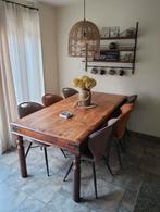 Oude koloniale eettafel, Huis en Inrichting, Gebruikt, 150 tot 200 cm, Rechthoekig, 50 tot 100 cm