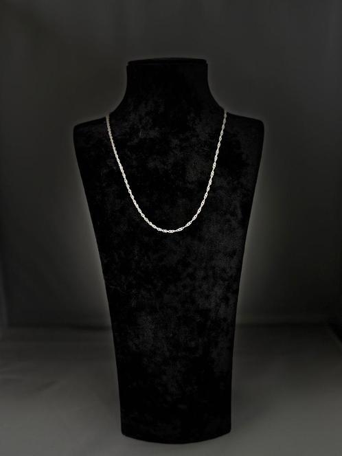 Ketting Zilver 925 Singapore Schakel, Sieraden, Tassen en Uiterlijk, Kettingen, Nieuw, Zilver, Zilver, Ophalen of Verzenden