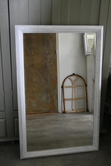 855 Houten spiegel Facet geslepen 110 cm x 70 cm beschikbaar voor biedingen