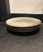 4 Groene Stenen ontbijt Borden - 21x2,5 cm, Huis en Inrichting, Keuken | Servies, Gebruikt, Keramiek, Ophalen of Verzenden, Bord(en)
