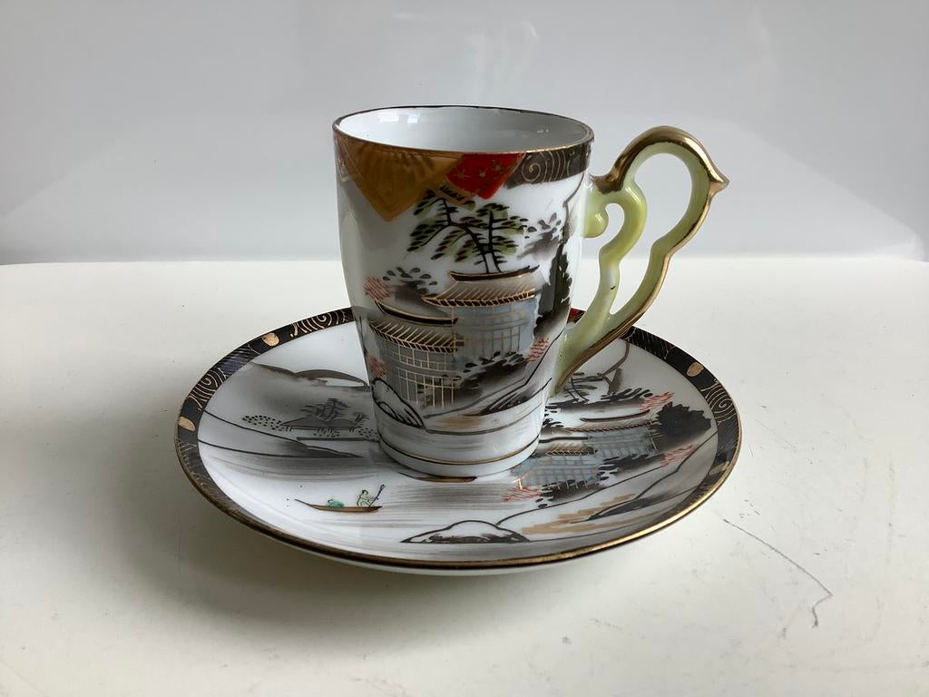 Gratis kop schotel porselein Japan decoratie Fuji Azië, Ophalen of Verzenden