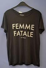 Guess shirt Femme Fatale zwart + witte letters M nr 42370, Kleding | Dames, T-shirts, Maat 38/40 (M), Ophalen of Verzenden, Guess