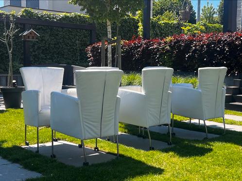 6 verstelbare lederen stoelen - Euro 75,00, Huis en Inrichting, Fauteuils, Gebruikt, Leer, 50 tot 75 cm, Minder dan 75 cm, Ophalen