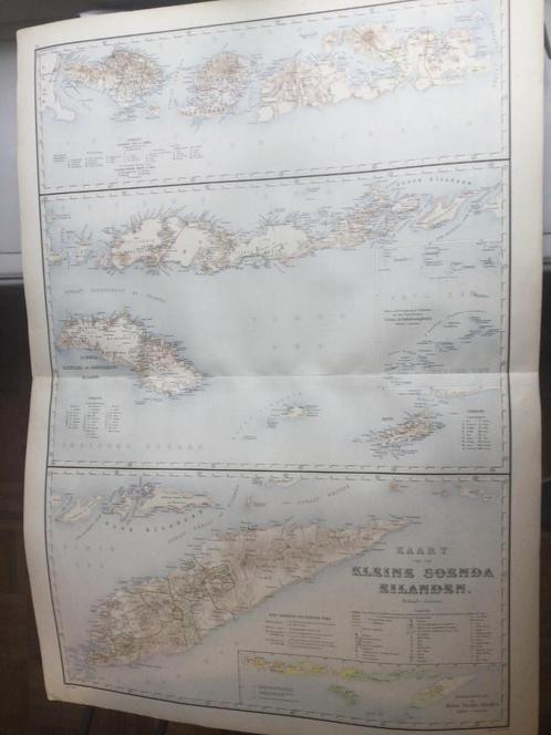 Indonesië, Kleine Soenda eilanden, Bali,grote kaart, 1898, Antiek en Kunst, Kunst | Etsen en Gravures, Verzenden