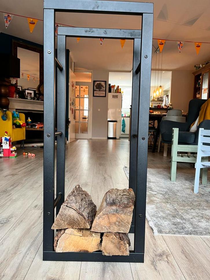 Houtopslagrek - openhaard, Huis en Inrichting, Kachels, Zo goed als nieuw, Vrijstaand, Overige soorten, Hout, Ophalen