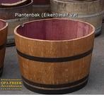 Plantenbak Bloembak (Eiken) Luxe Half Vat - OpaFreek, Tuin en Terras, Ophalen, Rond, Nieuw, Hout