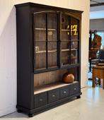 Buffetkast, Vintage kast, Zwarte kast, Houten kast, Vitrine, Ophalen of Verzenden