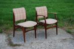 Vintage Teakhouten Stoelen (2), Huis en Inrichting, Stoelen, Ophalen, Hout, Gebruikt, Twee