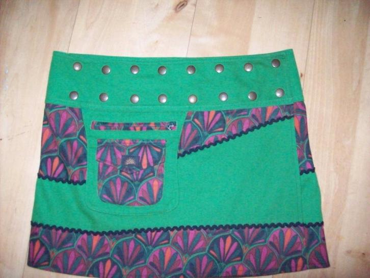 Festival Mini Rokje groen/gebloemd One Size Nieuw, Kleding | Dames, Rokken, Nieuw, Maat 42/44 (L), Overige kleuren, Boven de knie