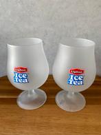 2 Lipton ice tea glazen, Verzamelen, Glas en Borrelglaasjes, Ophalen of Verzenden, Zo goed als nieuw, Frisdrankglas