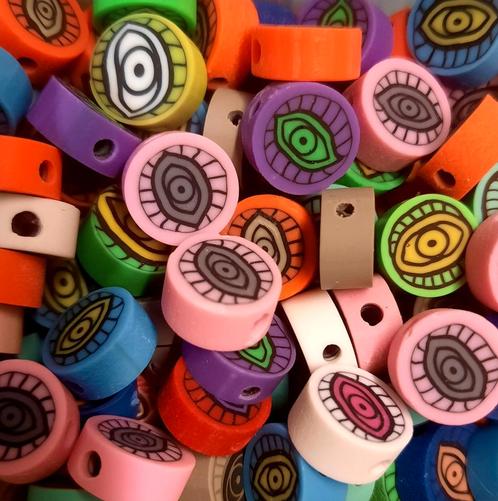 Polymeerkralen oogjes kralen oog retro print fimo clay beads, Hobby en Vrije tijd, Kralen en Sieraden maken, Nieuw, Kraal, Verzenden