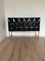 Mooie Zwarte Dressoir kast met gouden poten, Huis en Inrichting, Tafels | Sidetables, Ophalen, 100 tot 150 cm, Zo goed als nieuw