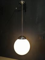 Prachtige extra grote art deco pendule schoollamp, met wit o, Antiek en Kunst, Antiek | Lampen, Ophalen of Verzenden