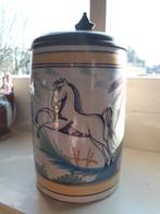 Bierpul, antiek, 18de eeuw, faience met tinnen deksel, Antiek en Kunst, Antiek | Keramiek en Aardewerk, Ophalen of Verzenden