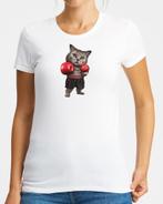 Kat Bokser T-shirt dames XS,S,M,L,XL,2XL,3XL Nieuw, Kleding | Dames, T-shirts, Overige kleuren, Verzenden, Maat 46/48 (XL) of groter