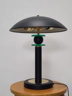 Vintage zwarte lamp metaal bureaulamp goud tafellamp, Gebruikt, ., Mid century modern space age art deco jaren 30 Mushroom, Ophalen of Verzenden