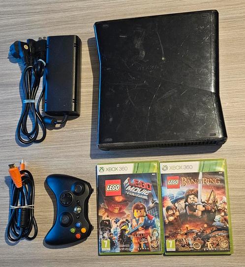 Microsoft Xbox 360 elite 250gb + controller + 2 lego games, Spelcomputers en Games, Spelcomputers | Xbox 360, Zo goed als nieuw