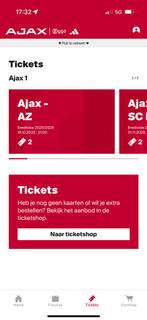 2 Ajax kaarten te koop vak 410, Seizoenskaart, Twee personen, Oktober