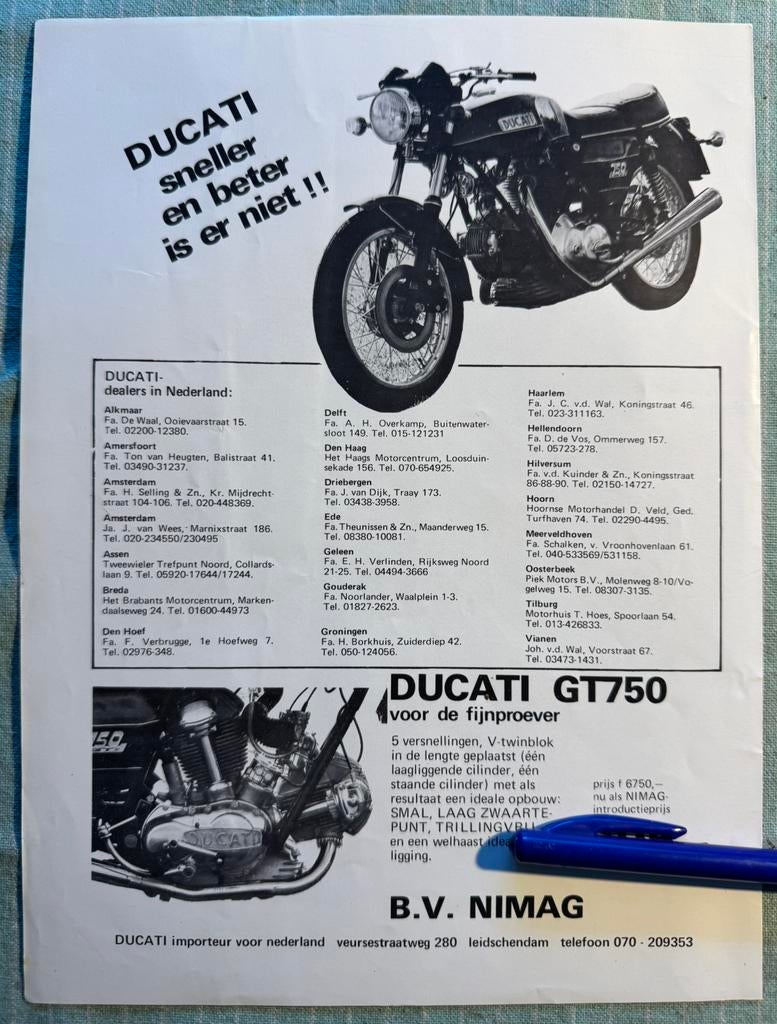 Advertentie Ducatiq GT750, Ophalen of Verzenden, Zo goed als nieuw, Motoren