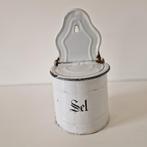 witte zoutbak emaille sel antieke zout bak, Antiek en Kunst, Ophalen of Verzenden