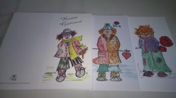 Wenskaarten met clown beschikbaar voor biedingen