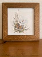 Vintage ingelijste tegel Johann Seltmann, Ophalen of Verzenden, Gebruikt, Hout, Minder dan 50 cm