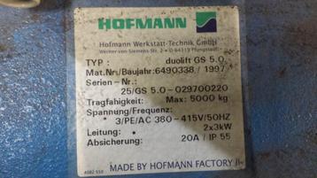 2 koloms hefbrug Hofmann duolift GS 5.0 5000Kg niet compleet