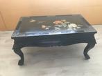Handgemaakte Chinese Lak koffietafel, Huis en Inrichting, Tafels | Salontafels, Ophalen, Gebruikt, 100 tot 150 cm, Glas