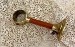 Franse trapleuning gordijnroede houder messing en kersenhout, Ophalen of Verzenden