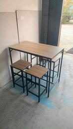 HOMCOM Bartafel Set Bartafel met 4 Barkrukken eikenhout, Ophalen, Nieuw, Nb, Nb