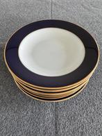 8 Hutschenreuther diepe borden blauw gouden rand, Ophalen of Verzenden, Zo goed als nieuw, Bord(en), Overige stijlen