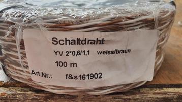 Elektra Schelledraad Schaltdraht 100 meter Bruin Wit 15 Euro beschikbaar voor biedingen